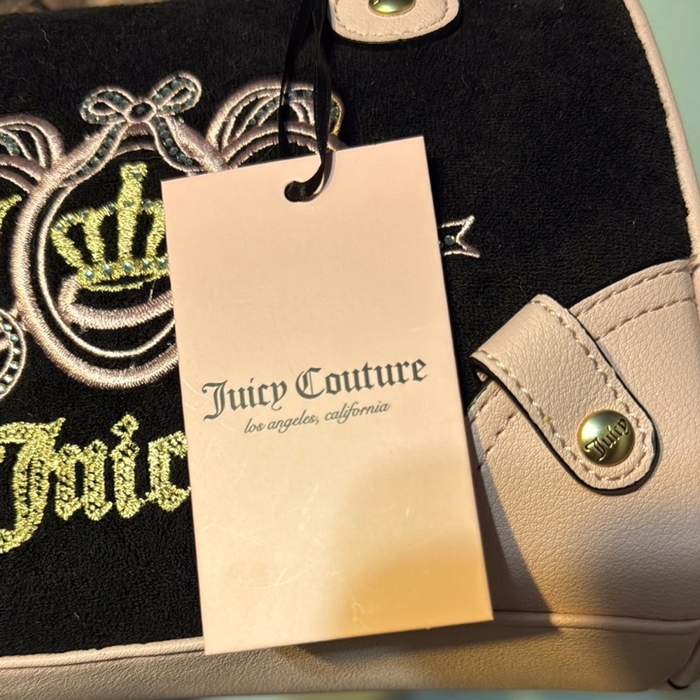 Juicy Couture Black and Pink Women's Bag liquorice velour NWT rare - Picture 6 of 12